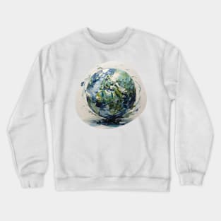 Impasto oils capture the floating globe Crewneck Sweatshirt